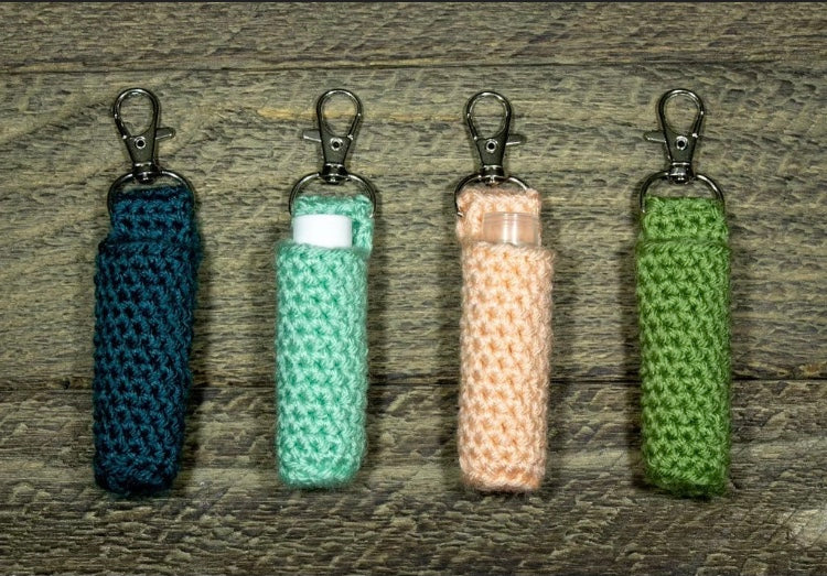 Chapstick Holder Keychain, Crochet Lip Balm Holder